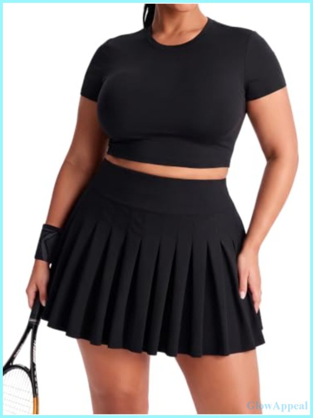 Plus Size Pleated Tennis Skirt with Built-in Shorts High Waist Athletic Golf